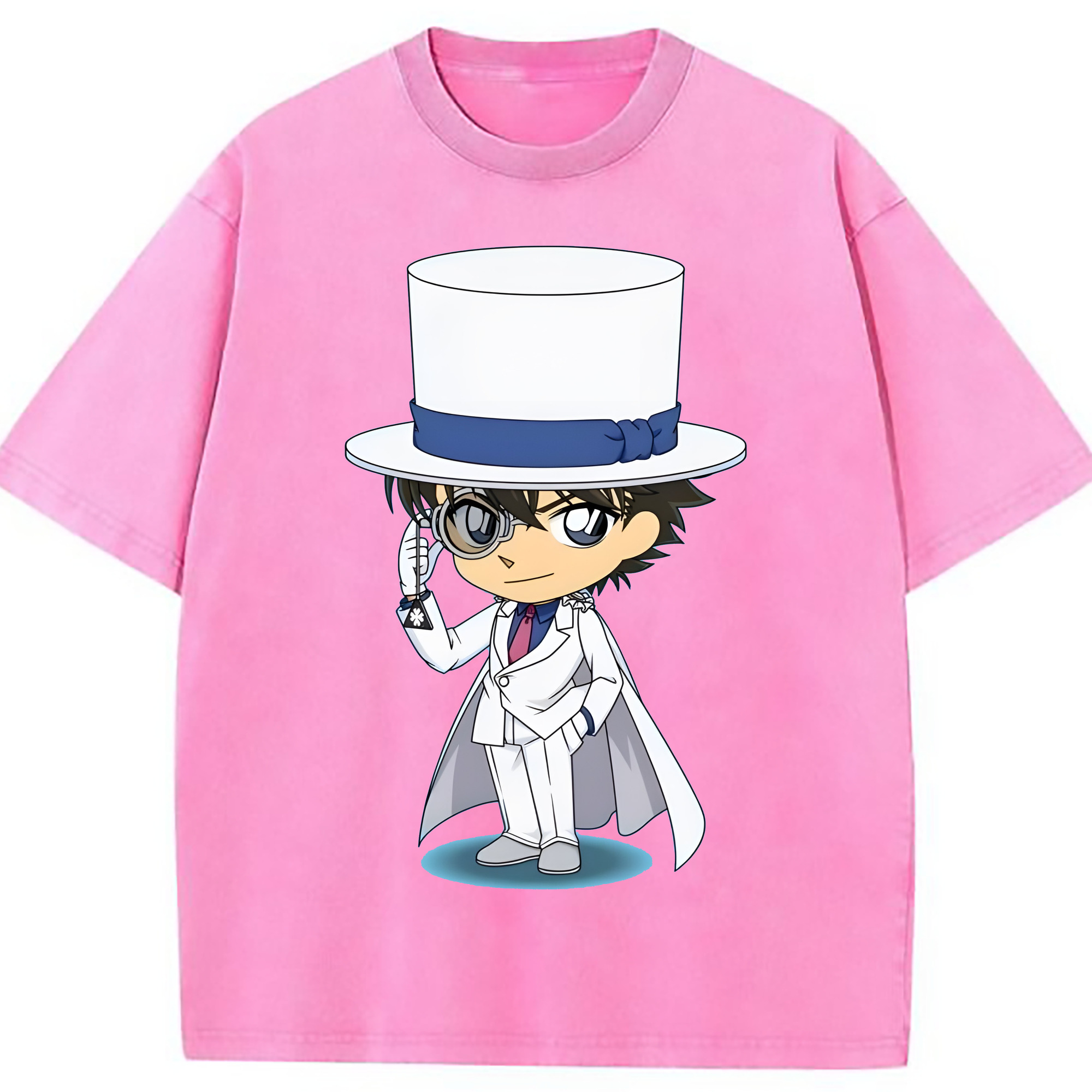 （画像用） 名探偵コナン くろば かいと Detective Conan Kuroba Kaito 綿100% ヴィンテージ風 半袖Tシャツ（フロントプリント）